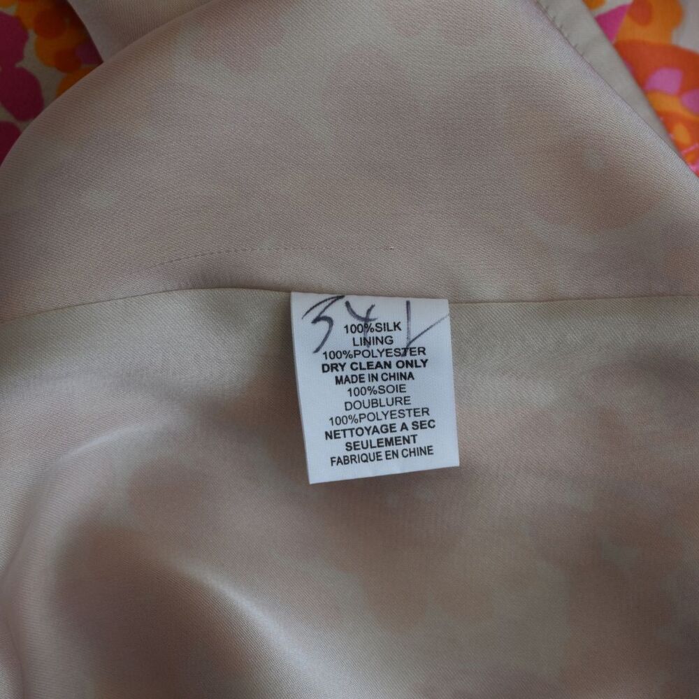 TRINA TURK Women's Peony Lined Tassel Trim Shift %100 Silk Dress Size 12 - Picture 8 of 11